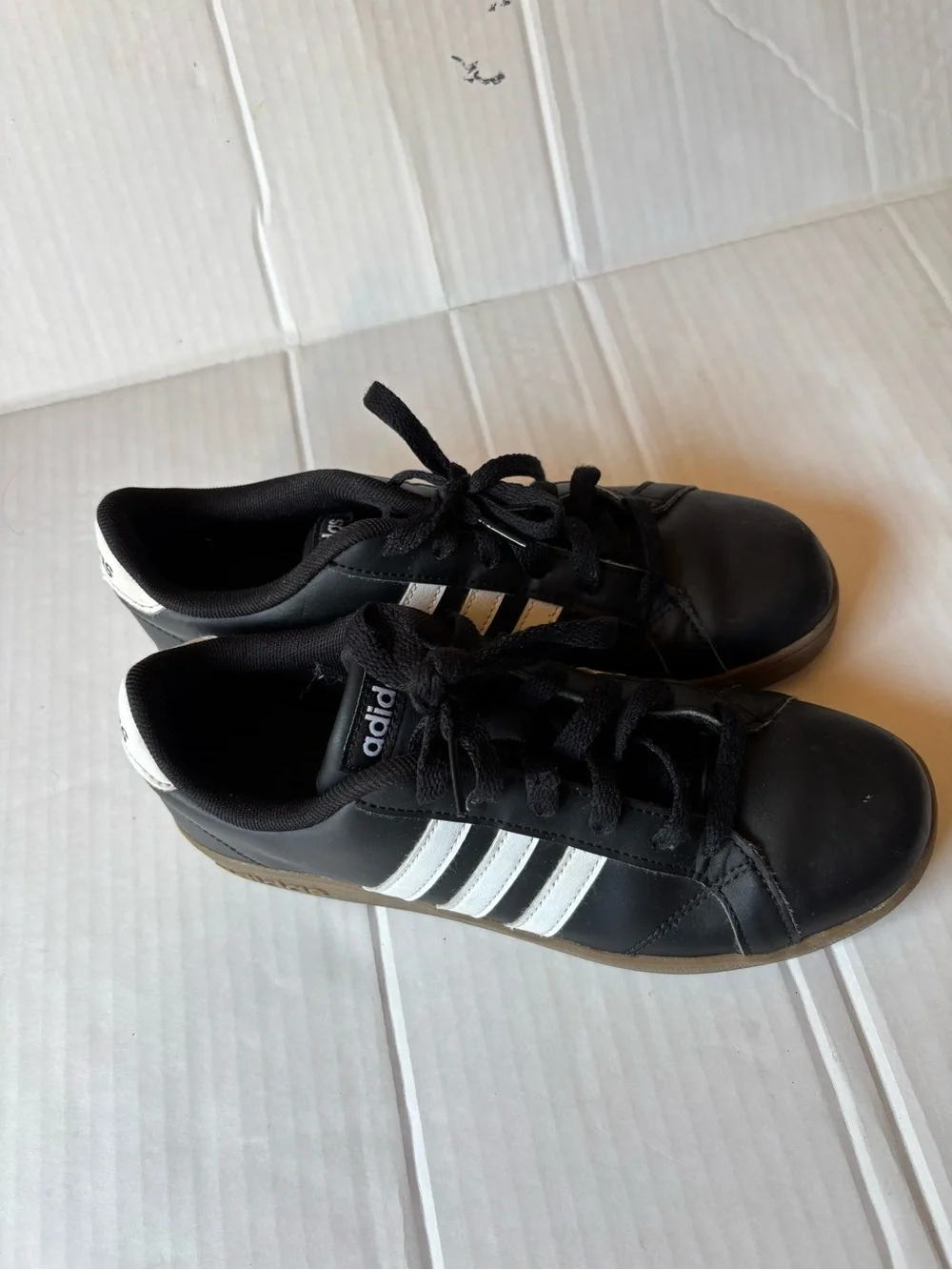 adidas Black Sneakers with White Three-Stripes